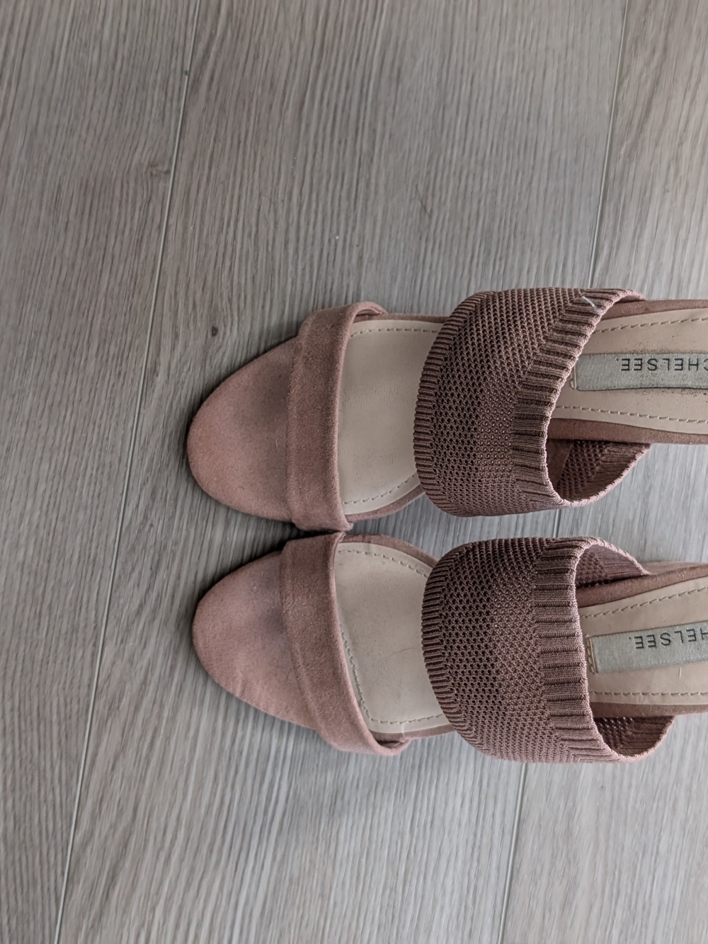 Textured Knit Slide Sandals in Blush for Women